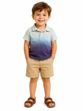 Blue ombré polo shirt toddler boy